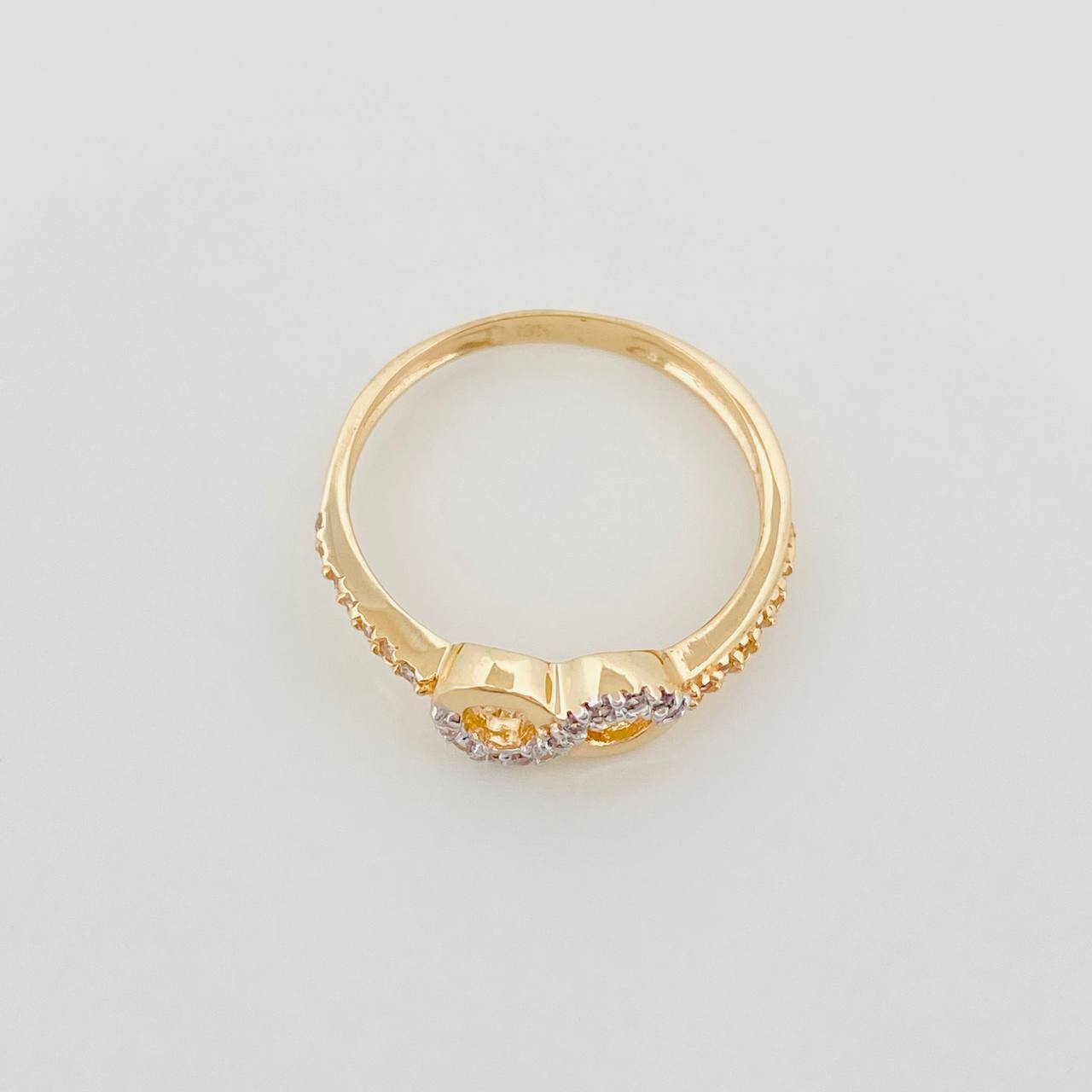 Anillo Infinito 1.8 g / T5 3/4 Dos Oros Amarillo Blanco 18K