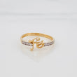 Anillo Fe 1.6 g / T6 3/4 Dos Oros Amarillo Blanco 18K