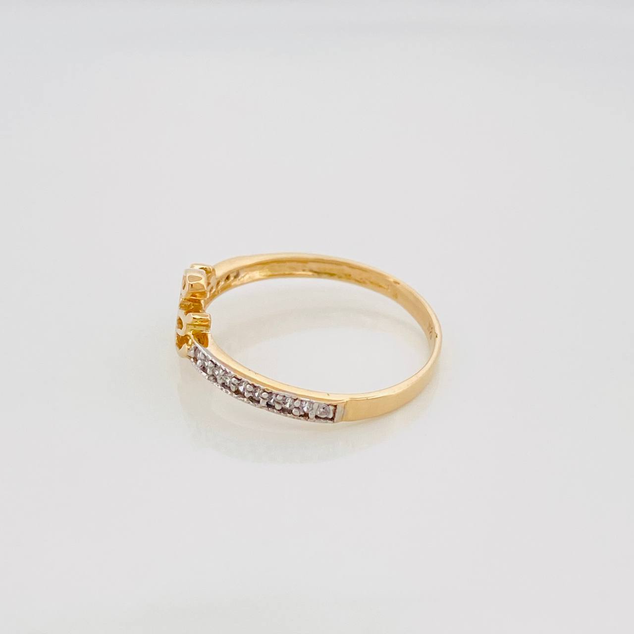 Anillo Fe 1.6 g / T6 3/4 Dos Oros Amarillo Blanco 18K
