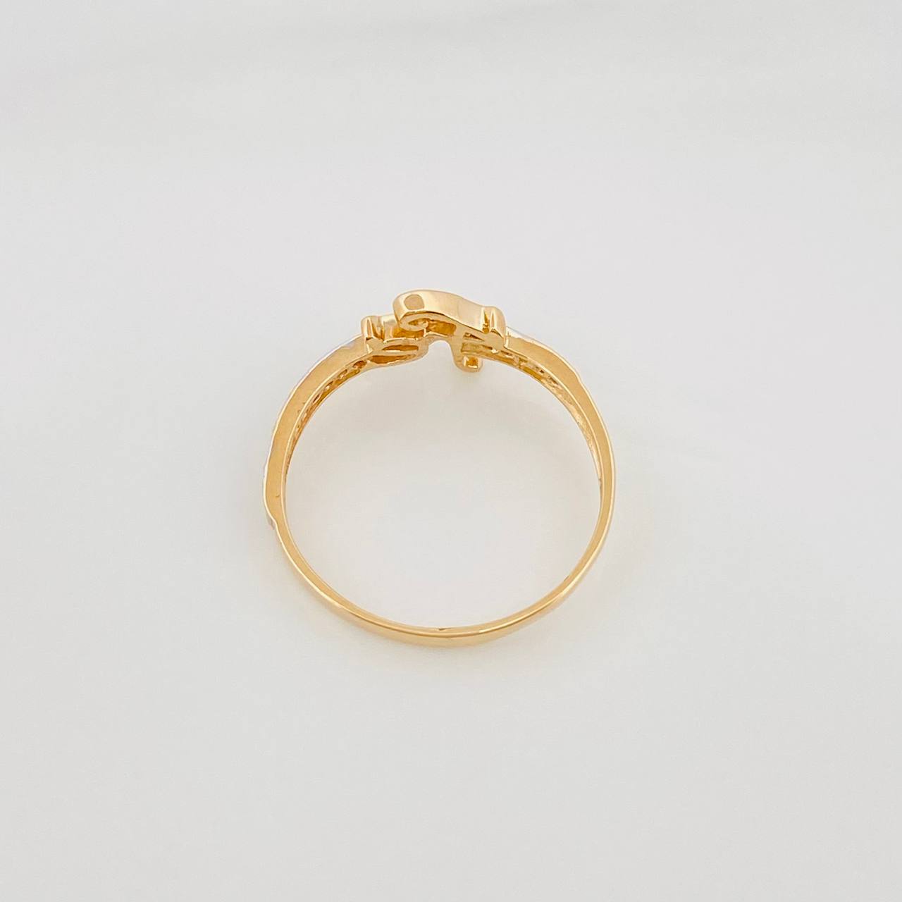 Anillo Fe 1.6 g / T6 3/4 Dos Oros Amarillo Blanco 18K