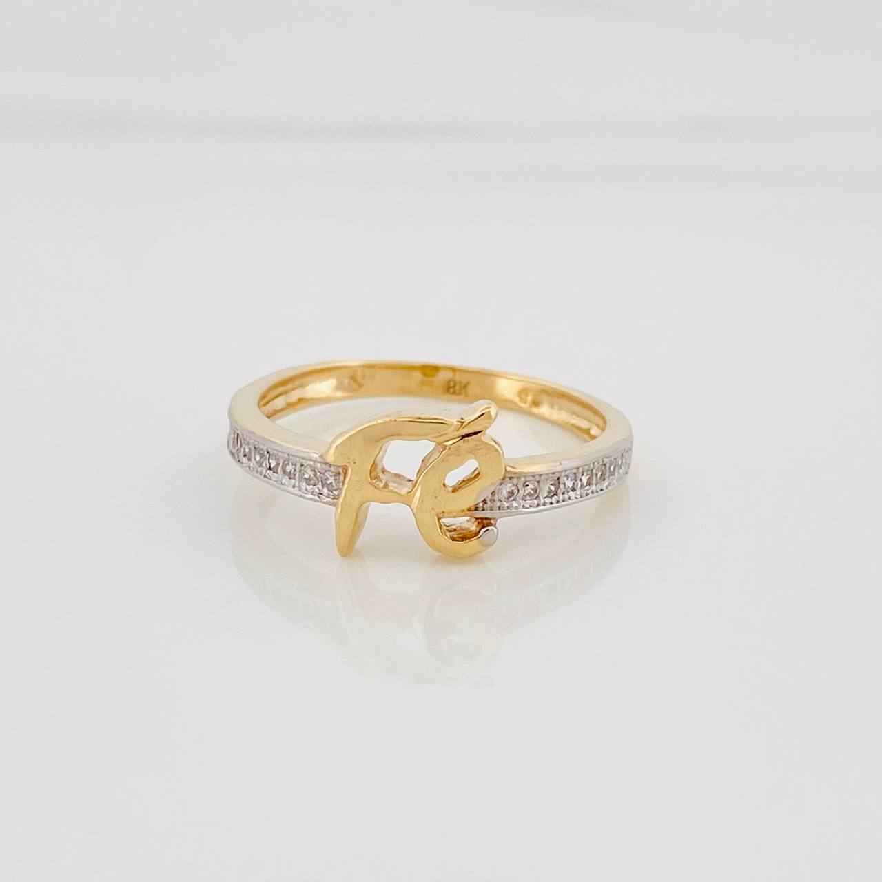 Anillo Fe 2.2 g / T6 1/2 Dos Oros Amarillo Blanco 18K