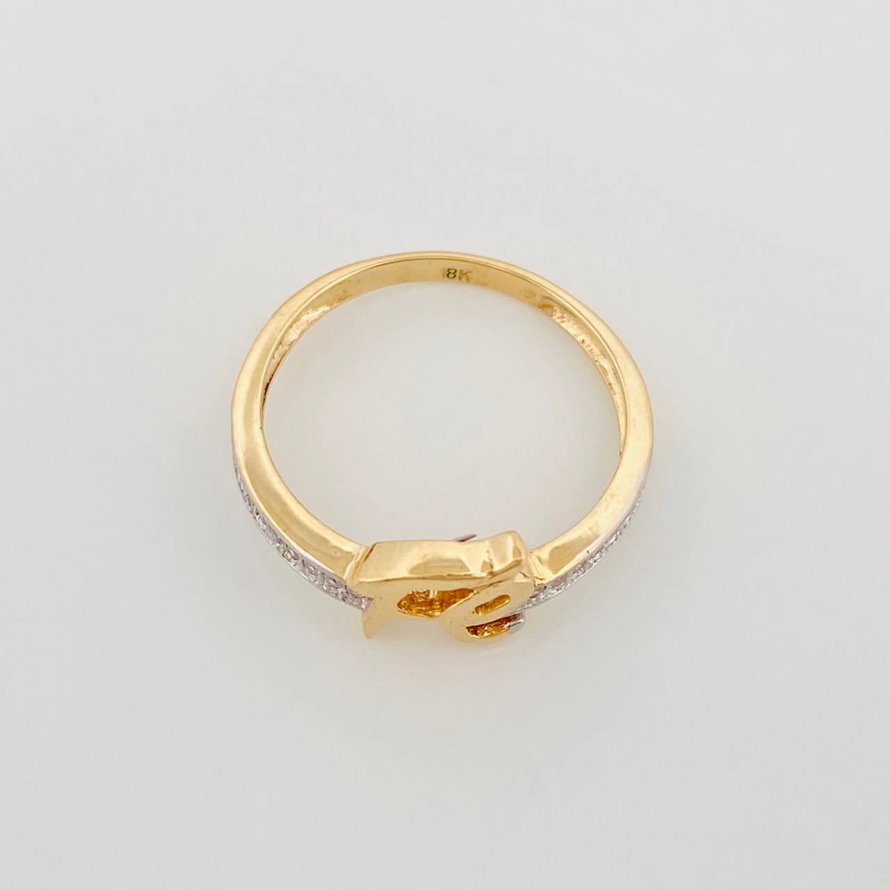 Anillo Fe 2.2 g / T6 1/2 Dos Oros Amarillo Blanco 18K