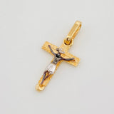 Dije Cruz Cristo Milagroso De Buga 0.85 g / 2.2 cm Tres Oros 18K