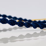 Pulsera Tejida Tricolor Herraje Balon Oro Amarillo 18K