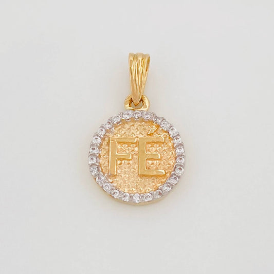 Dije Fe 1.35 g / 1.9 cm Dos Oros Amarillo Blanco 18K