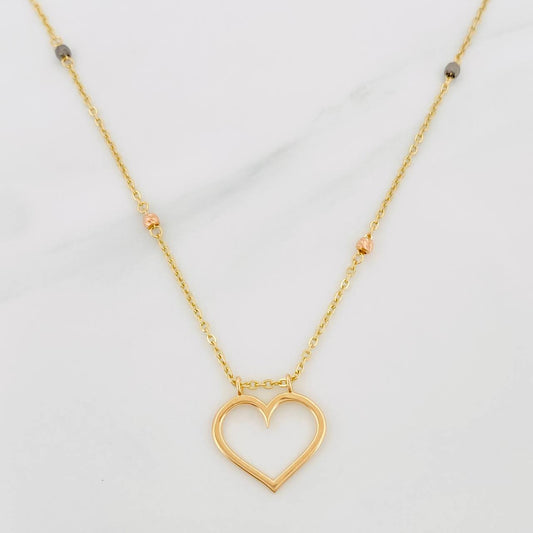 Cadena Aro Seguido Corazon 4.05 g / 46 cm / 1.4 mm Tres Oros 18K
