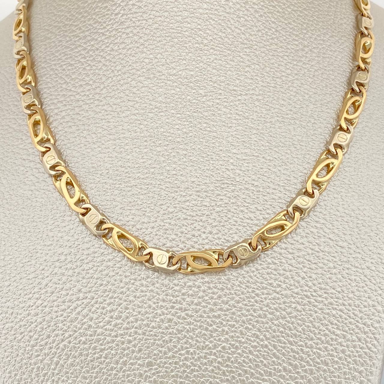 Cadena Garibaldi Atornillado 53.75gr / 62.4cm / 5.8mm Dos Oros Amarillo Blanco +3 18K $