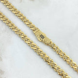 Cadena Cubana Infinita 24.25gr / 60cm / 6.2mm Diamantado Parcial Oro Amarillo +2 18K ©
