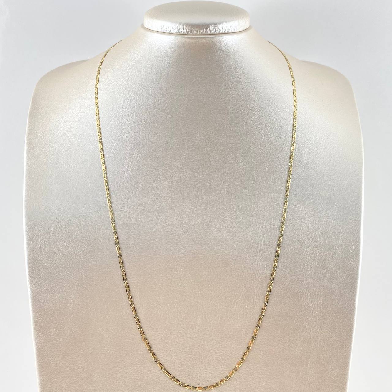 Cadena Plana 3.15gr / 45cm / 2mm Diamantada Oro Amarillo +3 18K