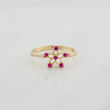 Anillo Flor 1.5g / T7 1/4 Oro Amarillo 18K