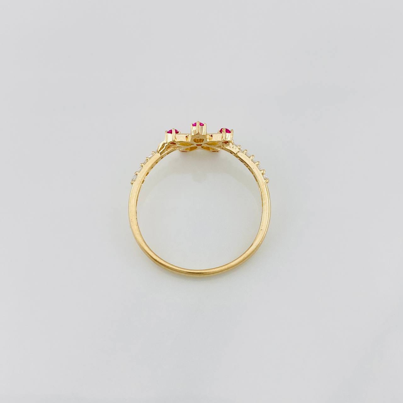 Anillo Flor 1.5g / T7 1/4 Oro Amarillo 18K