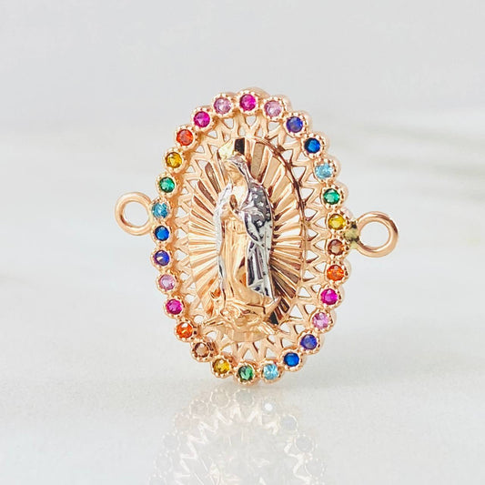 Herraje Herraje Virgen Guadalupe 3.95gr / 2.3cm / Dos Oros Blanco Rosa 18K