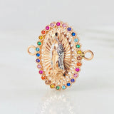 Herraje Herraje Virgen Guadalupe 3.95gr / 2.3cm / Dos Oros Blanco Rosa 18K