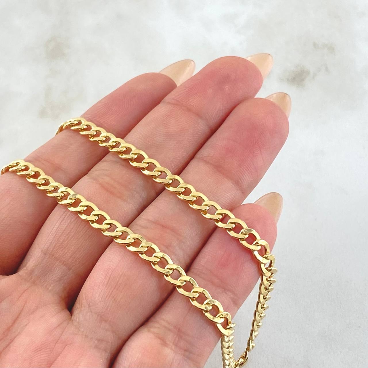 Cadena Cubana 6.4gr / 50cm / Oro Amarillo +1 18K
