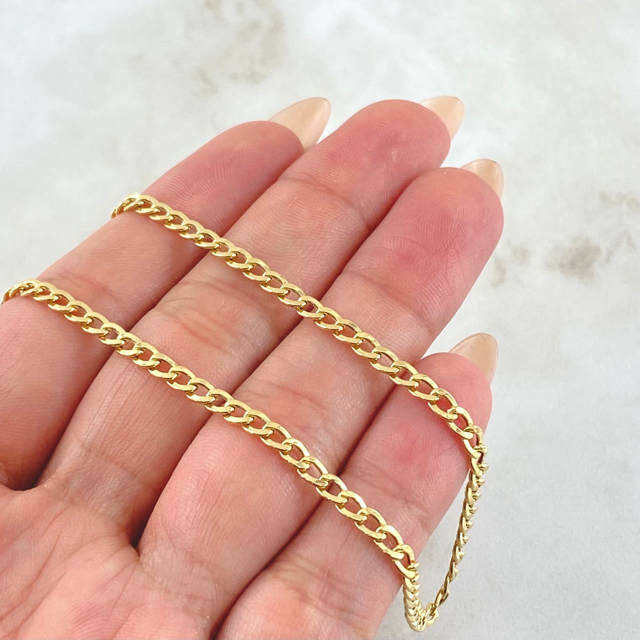 Cadena Cubana 3.8gr / 50cm / Oro Amarillo +1 18K