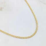 Cadena Cubana 8.25gr / 55cm / Dos Oros Amarillo Blanco +3 18K