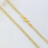 Cadena Cubana 8.25gr / 55cm / Dos Oros Amarillo Blanco +3 18K