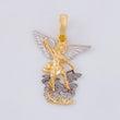 Dije San Miguel Arcangel 2.45g / 2.6cm Dos Oros Amarillo Blanco 18K