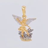 Dije San Miguel Arcangel 2.4g / 2.6cm Dos Oros Amarillo Blanco 18K