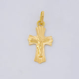 Dije Cruz Cristo Puntas Curvas 0.75g / 2.2cm Oro Amarillo 18K