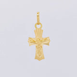 Dije Cruz Cristo Puntas Curvas 0.75g / 2.3cm Oro Amarillo 18K