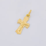 Dije Cruz Cristo Puntas Curvas 0.8g / 2.3cm Oro Amarillo 18K
