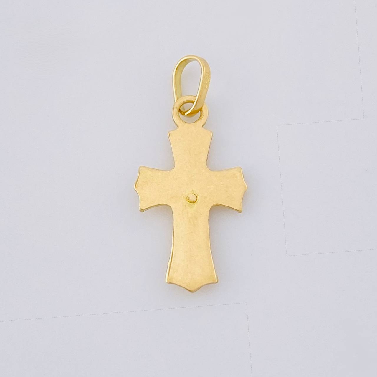 Dije Cruz Cristo Puntas Curvas 0.75g / 2.3cm Oro Amarillo 18K