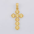 Dije Cruz Trébol Diamantada 2.6g / 3.5cm Oro Amarillo 18K