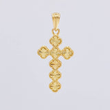 Dije Cruz Trébol Diamantada 2.55g / 3.6cm Oro Amarillo 18K