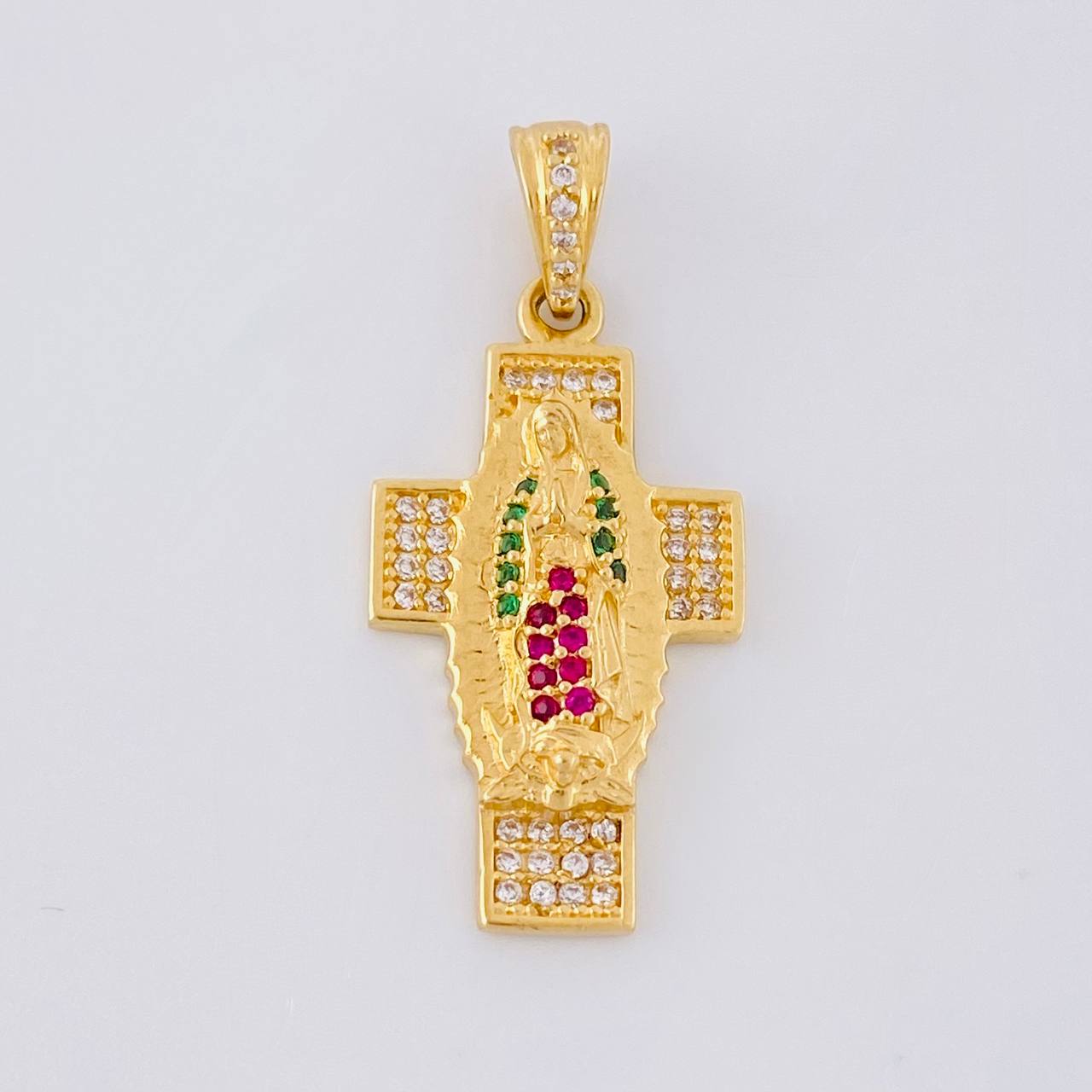 Dije Cruz Virgen del Cramen 3.5g / 3.2cm Oro Amarillo 18K