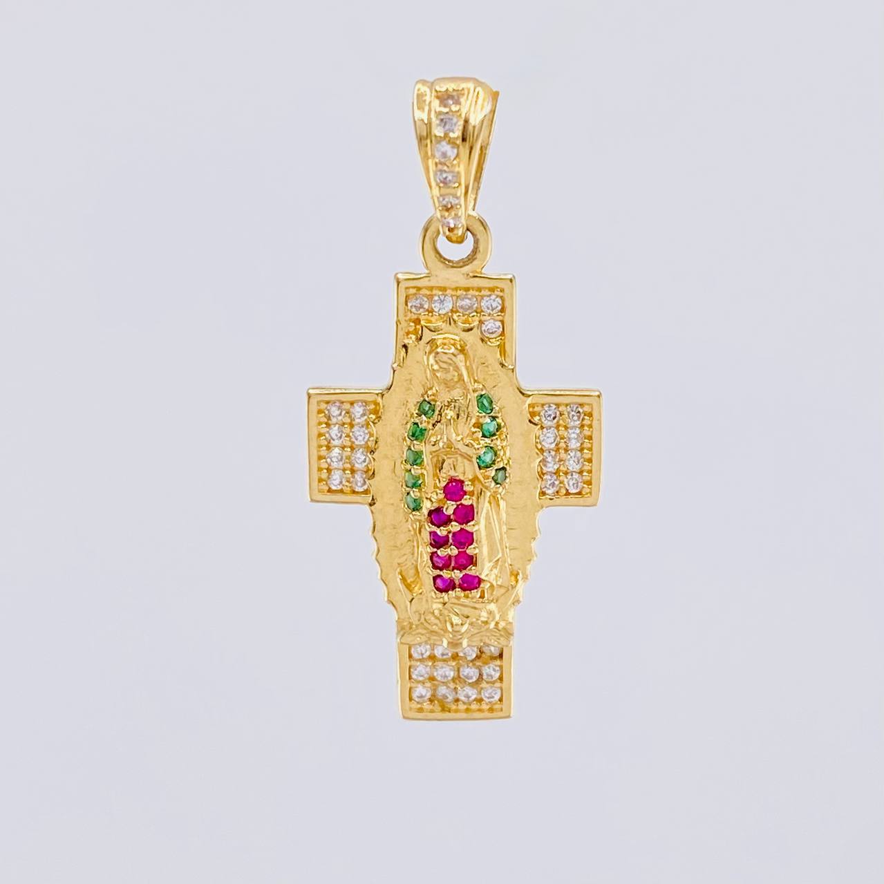 Dije Cruz Virgen del Cramen 3.5g / 3.2cm Oro Amarillo 18K