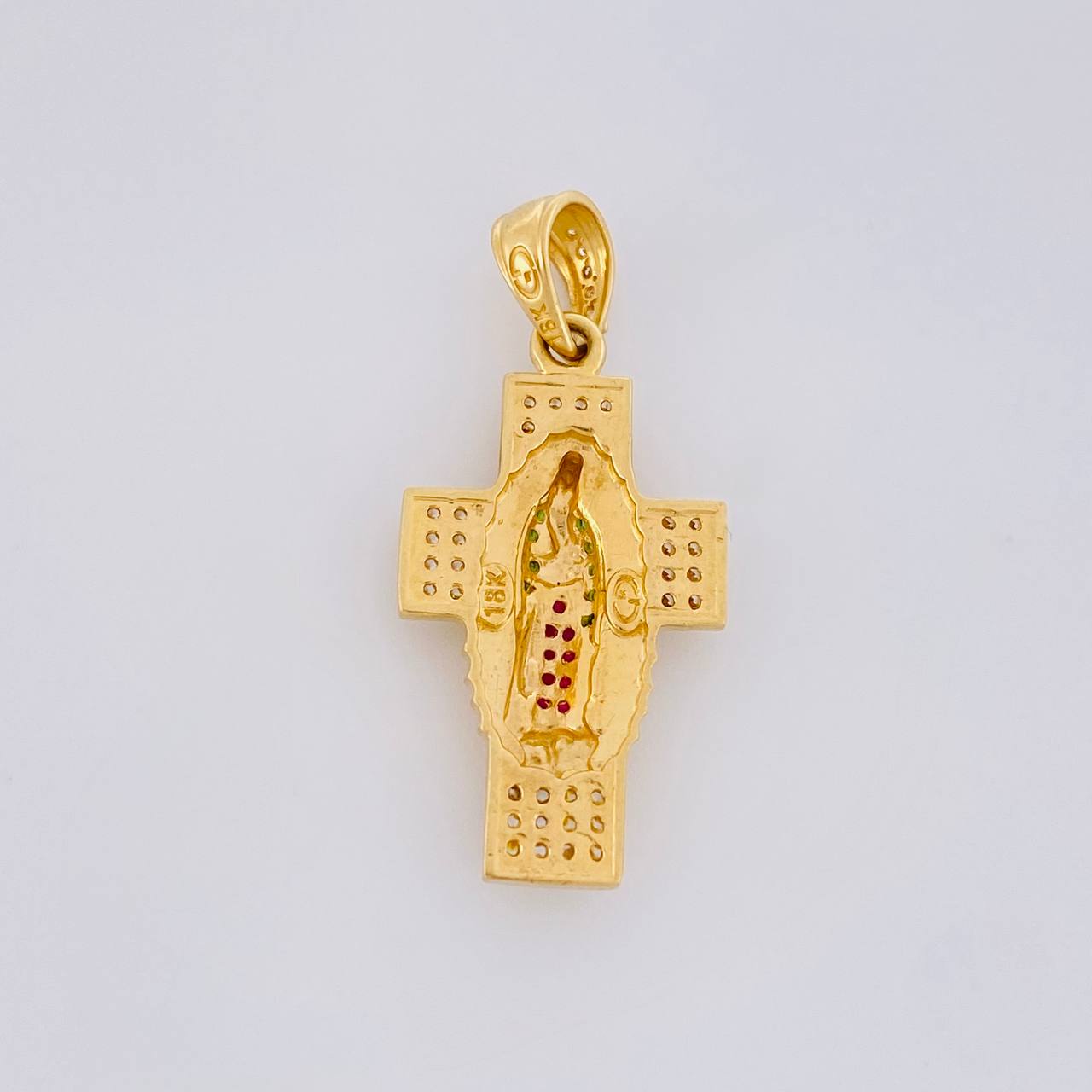 Dije Cruz Virgen del Cramen 3.5g / 3.2cm Oro Amarillo 18K