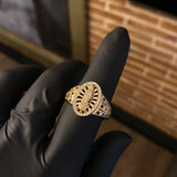 Anillo Virgen de Guadalupe 7.75gr / T10 1/4 / Circones Negros Blancos Oro Amarillo*