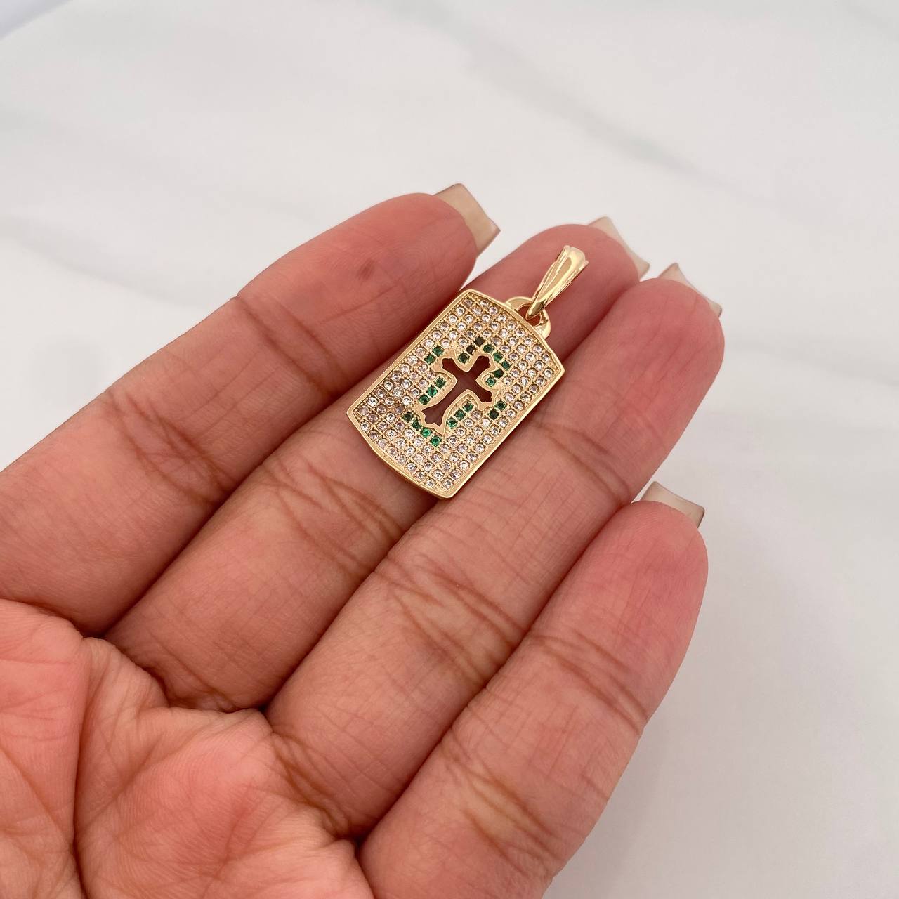 Dije Placa Cruz 2.95 g / 3 cm Oro Amarillo 18K
