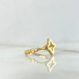 Anillo Estrellas Puntos 2.35gr / T7 1/2 / Circones Blancos Oro Amarillo