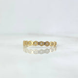 Anillo Hexagonos 1.15gr / T7 3/4 / Circones Blancos Oro Amarillo