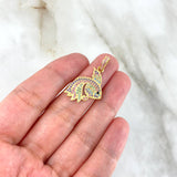 Dije Pez Bailarina 2.7gr / 3cm / Circones de Colores Oro Amarillo