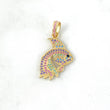 Dije Pez Bailarina 2.7gr / 3cm / Circones de Colores Oro Amarillo