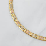 Tobillera Escalera Plana Diamantado 7.3 g / 23.7 cm / 3.85 mm Tres Oros 18K