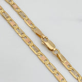 Tobillera Escalera Plana Diamantado 7.3 g / 23.7 cm / 3.85 mm Tres Oros 18K