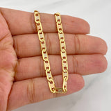 Tobillera Escalera Plana Diamantado 7.3 g / 23.7 cm / 3.85 mm Tres Oros 18K