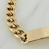 Pulso Cubano Placa 28.75 g / 21.5 cm / 9.75 mm Oro Amarillo 18K
