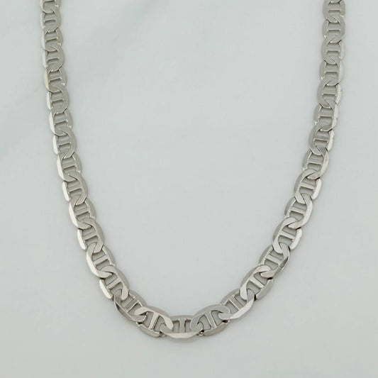 Cadena Escalera Plana 13.65 g / 60.5 cm / 3.5 mm Oro Blanco 18K