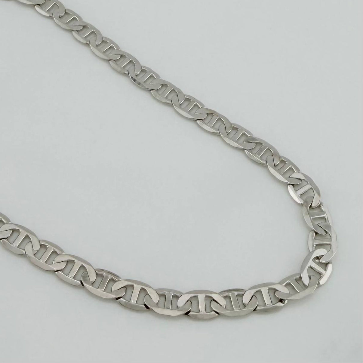 Cadena Escalera Plana 13.65 g / 60.5 cm / 3.5 mm Oro Blanco 18K