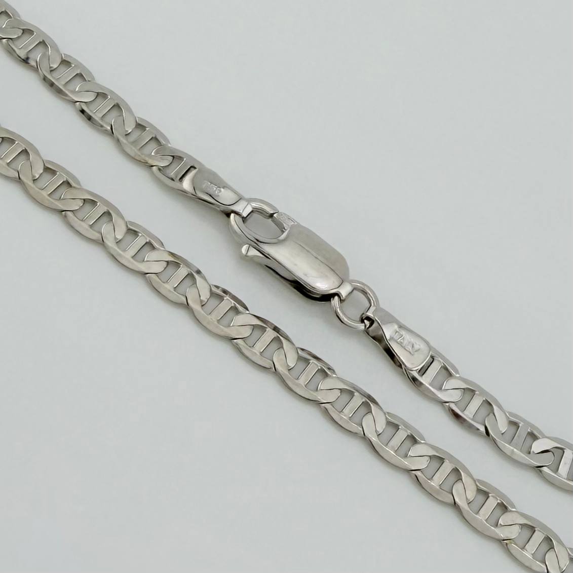 Cadena Escalera Plana 13.65 g / 60.5 cm / 3.5 mm Oro Blanco 18K