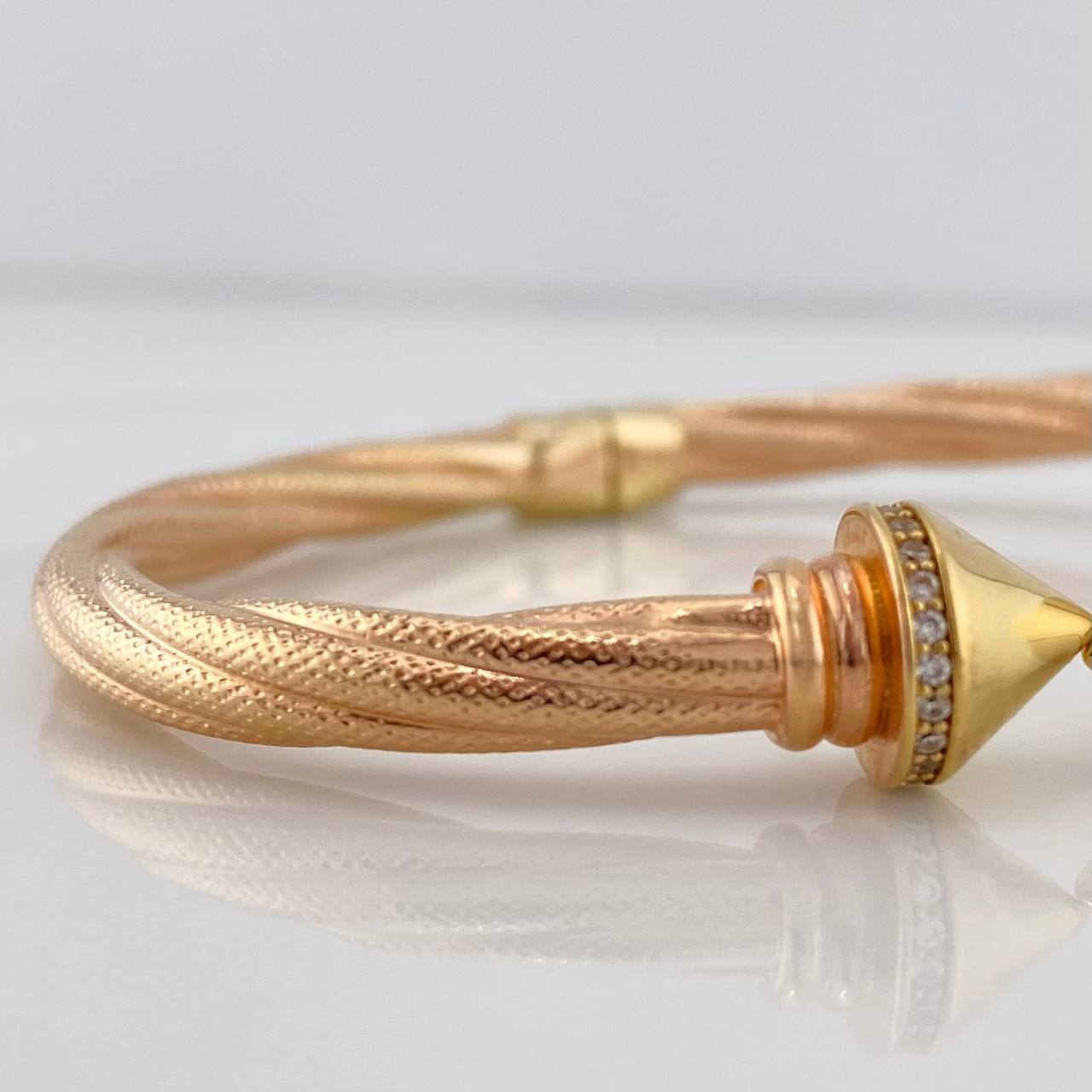 Pulso Entrelazado 12.55 g / 17 cm / 4.5 mm Dos Oros Amarillo Rosa 18K