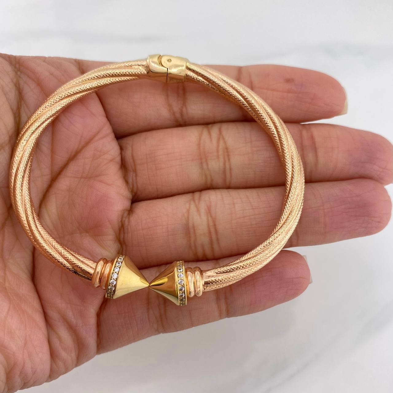 Pulso Entrelazado 12.55 g / 17 cm / 4.5 mm Dos Oros Amarillo Rosa 18K
