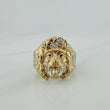 Anillo Rostro Jesucristo 10.9 g / T10 Dos Oros Amarillo Blanco 18K