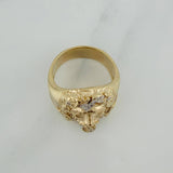 Anillo Rostro Jesucristo 10.9 g / T10 Dos Oros Amarillo Blanco 18K