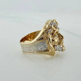 Anillo Rostro Jesucristo 10.9 g / T10 Dos Oros Amarillo Blanco 18K